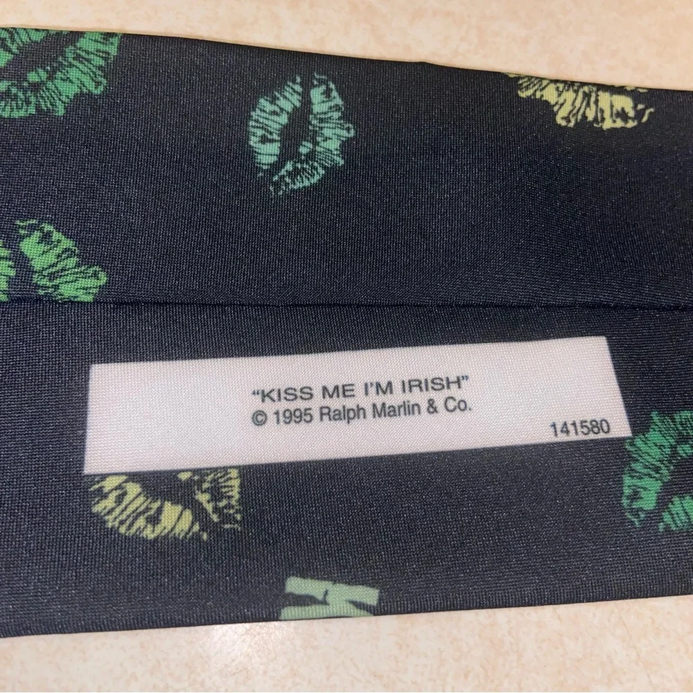 Ralph Marlin Mens Tie Kiss Me I’m Irish  St. Patrick's Day Vintage 90s USA Made